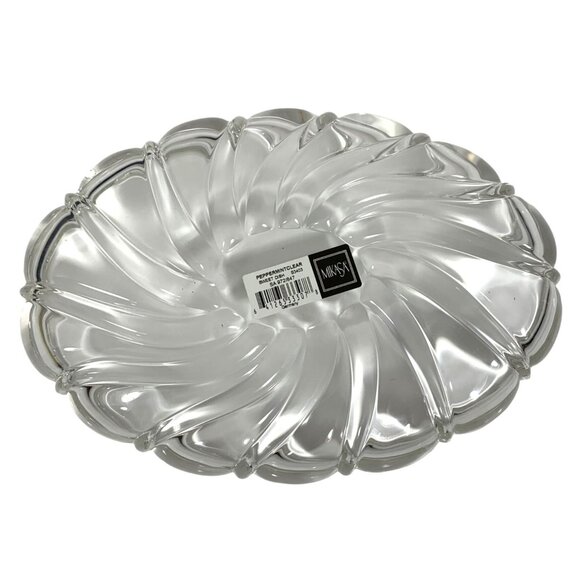 MIKASA Peppermint Clear Glass Sweet Candy Dish 9.5" Oval Germany Made 12336/0 - Picture 5 of 6